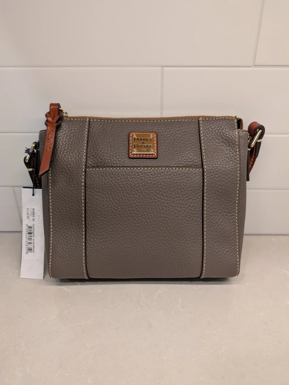 Dooney & Bourke Pebble Grain Leather Lexington In Gray/Brown